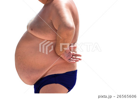 Man with big belly. 26565606