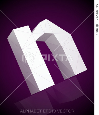 Abstract White 3D polygonal N with reflection. EPS 26566145