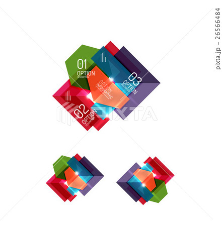 Set of abstract geometric paper graphic layouts 26566484
