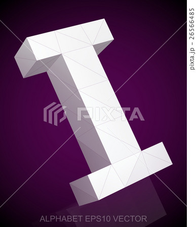 Abstract White 3D polygonal I with reflection. EPS 26566485