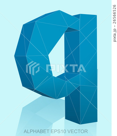 Abstract Blue 3D polygonal Q with reflection. EPS Abstract Blue 3D polygonal Q with reflection. EPS 26566526