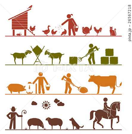 Pictogram presenting feeding of domestic animals 26567218