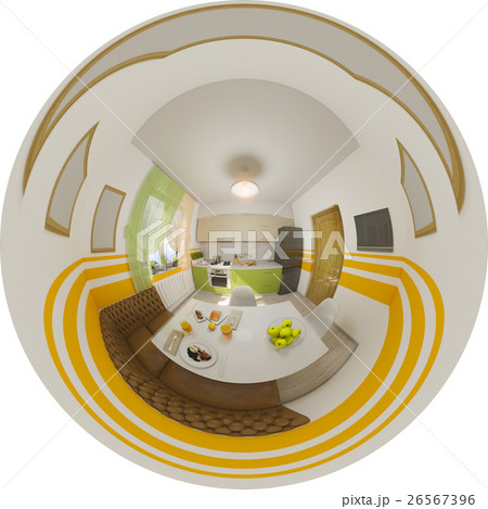 Illustration seamless panorama of kitchen interior Illustration seamless panorama of kitchen interior 26567396