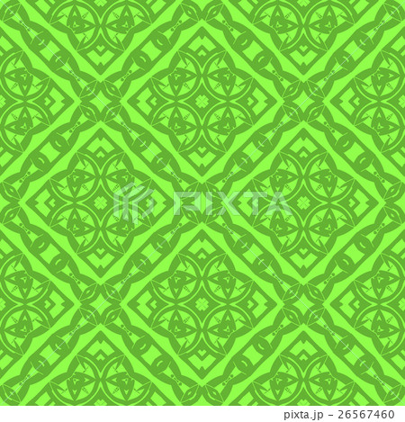 Green Ornamental Seamless Line Pattern 26567460
