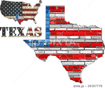 USA state of Texas on a brick wall USA state of Texas on a brick wall 26567776