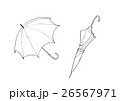 長傘 モノクロ線画 26567971