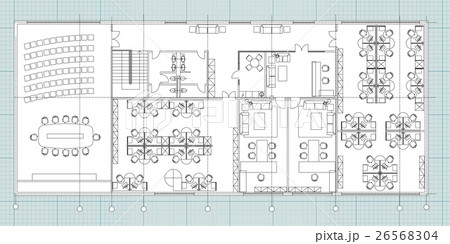 Standard office furniture symbols set 26568304