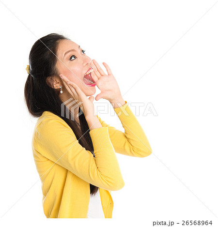 Young Asian woman shouting 26568964