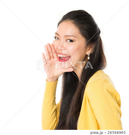 Young Asian female shouting 26568965