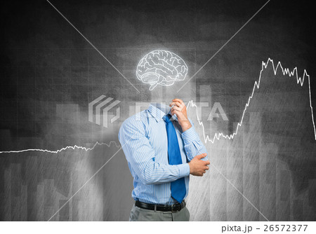 Brain headed businessman Brain headed businessman 26572377