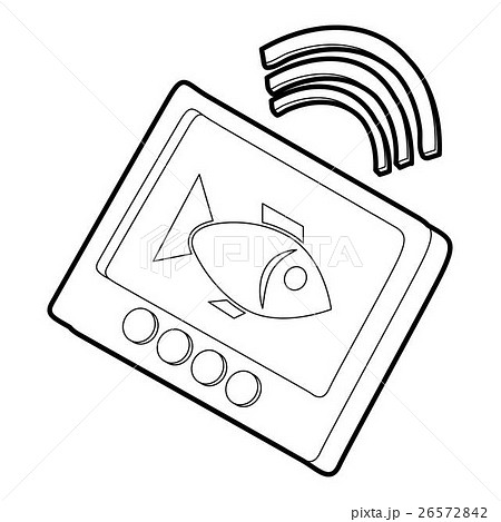 Echo sounder icon, outline style 26572842