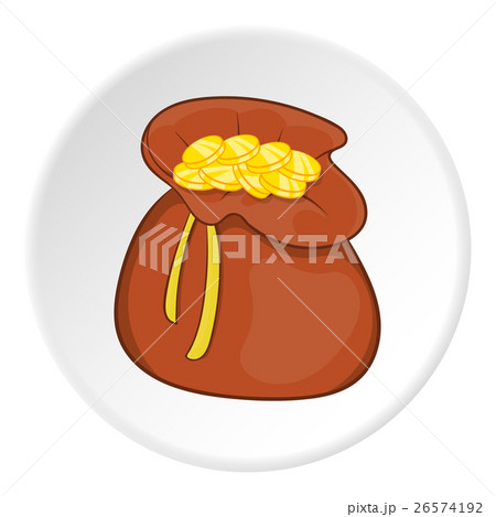 Bag with dollars icon, cartoon style Bag with dollars icon, cartoon style 26574192