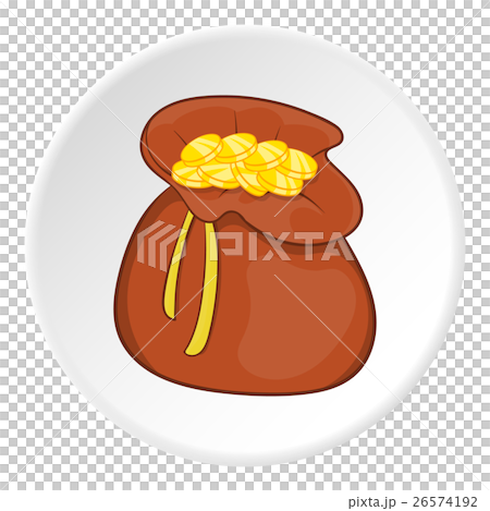 Bag with dollars icon, cartoon style Bag with dollars icon, cartoon style 26574192