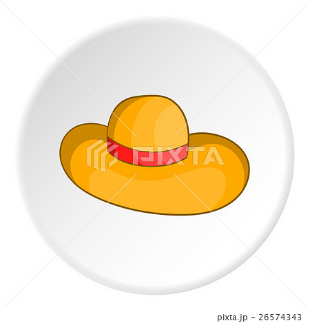 Women beach hat icon, cartoon style Women beach hat icon, cartoon style 26574343