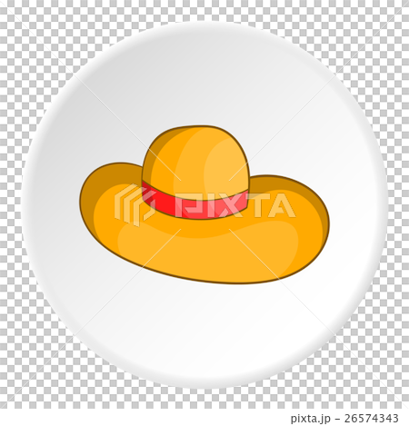 Women beach hat icon, cartoon style Women beach hat icon, cartoon style 26574343