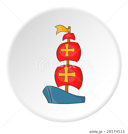 Columbus ship icon, cartoon style 26574515