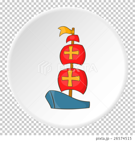 Columbus ship icon, cartoon style 26574515