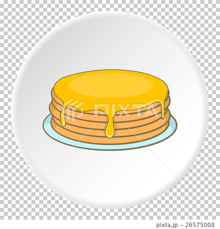 A stack of pancakes with honey icon, cartoon style 26575008