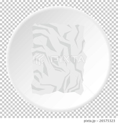 Crumpled paper icon, flat style - Stock Illustration [26575323] - PIXTA