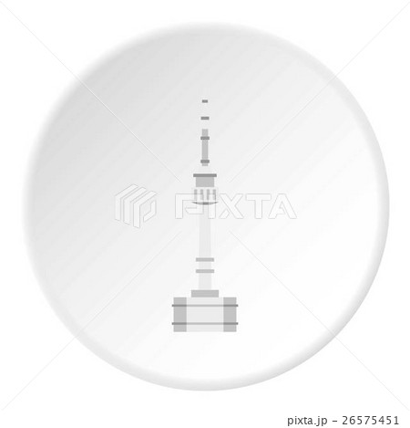 Namsan tower in Seoul icon, flat style 26575451
