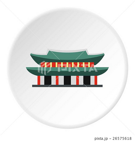 Pagoda in South Korea icon, flat style 26575618