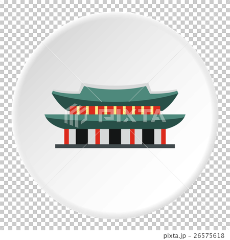 Pagoda in South Korea icon, flat style 26575618