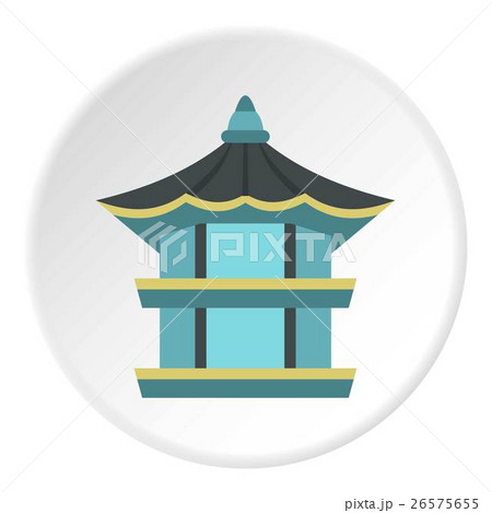 Traditional korean pagoda icon, flat style 26575655