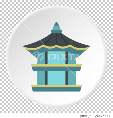 Traditional korean pagoda icon, flat style 26575655