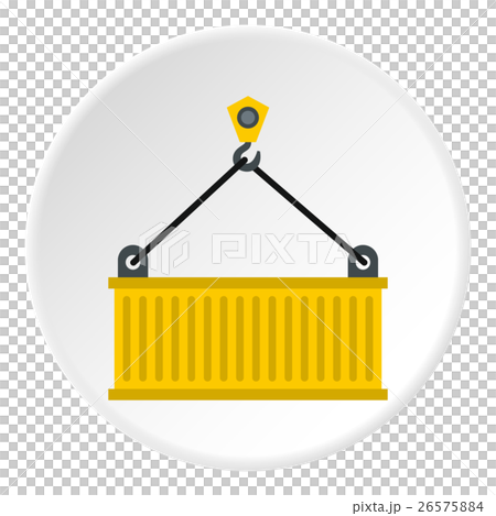 Crane with load icon, flat style Crane with load icon, flat style 26575884