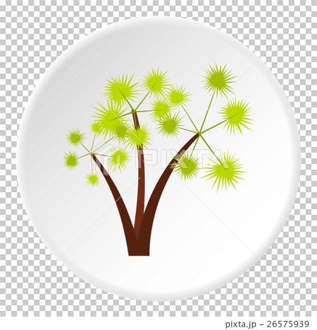 Three spiky palm trees icon, flat style 26575939