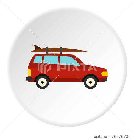 Surfboard car icon, flat style 26576786