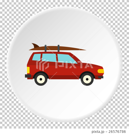 Surfboard car icon, flat style 26576786