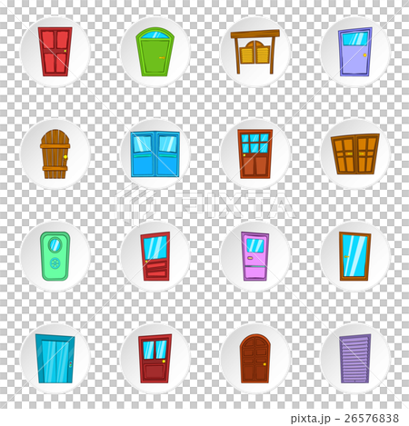 Door icons, cartoon style 26576838