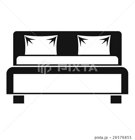 Double bed icon, simple style 26576855