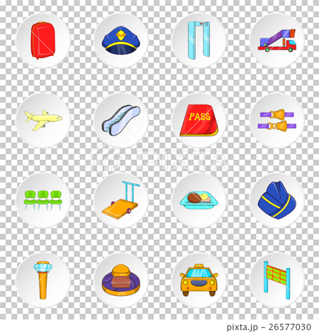 Airport icons, cartoon style 26577030