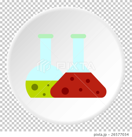 Laboratory flasks icon, flat style 26577034