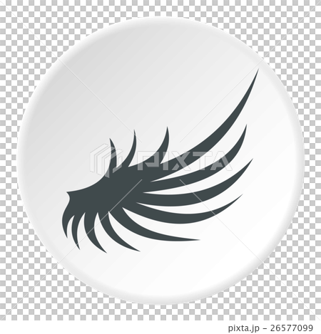 Gray wing icon, flat style - Stock Illustration [26577099] - PIXTA