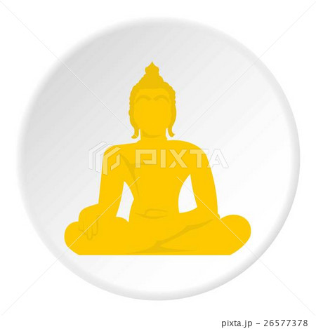 Buddha statue icon, flat style 26577378
