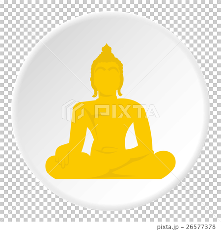 Buddha statue icon, flat style 26577378