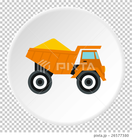 Machinery with sand icon, flat style 26577380