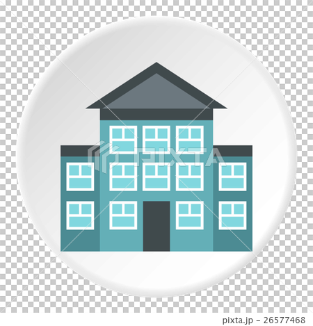 Three storey house icon, flat style 26577468