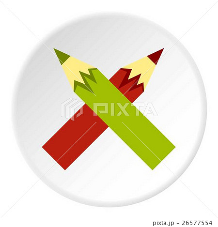 Colored pencils icon, flat style Colored pencils icon, flat style 26577554