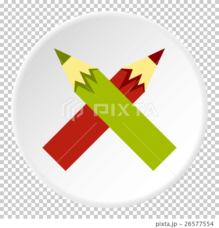 Colored pencils icon, flat style Colored pencils icon, flat style 26577554