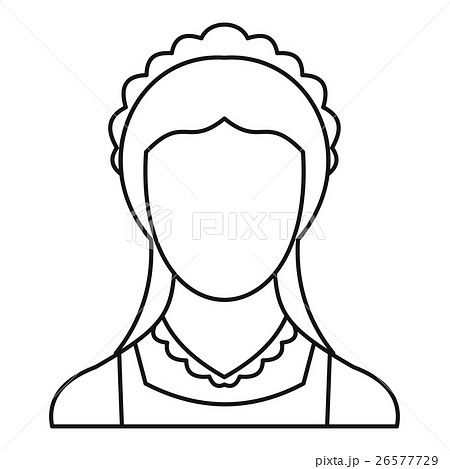 Maid icon, outline styleのイラスト素材 [26577729] - PIXTA
