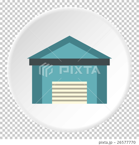 Blue garage icon, flat style 26577770