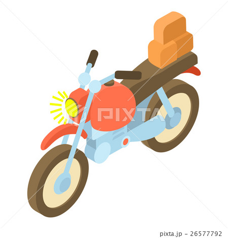 Motorcycle with cargo icon, isometric 3d style Motorcycle with cargo icon, isometric 3d style 26577792