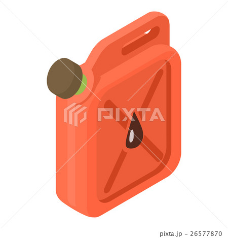 Red jerrycan with oil drop icon isometric 3d style 26577870
