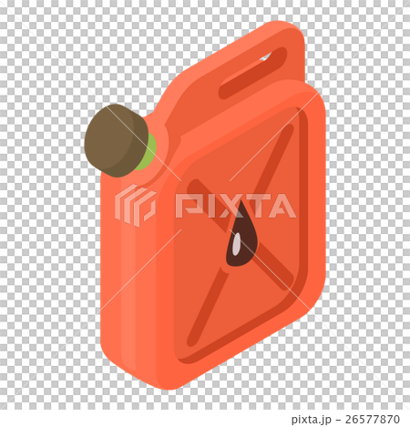 Red jerrycan with oil drop icon isometric 3d style 26577870