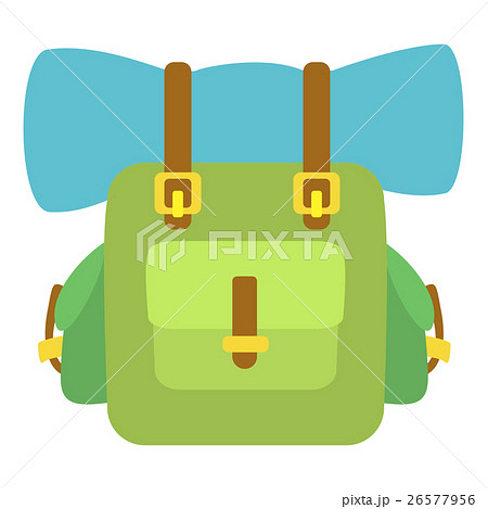 Green Backpack Icon Cartoon Styleのイラスト素材