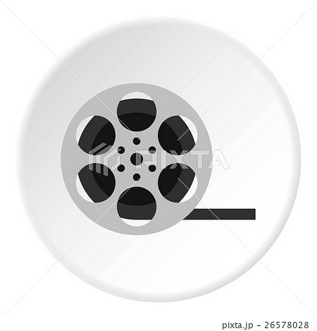 Film reel icon, flat style 26578028